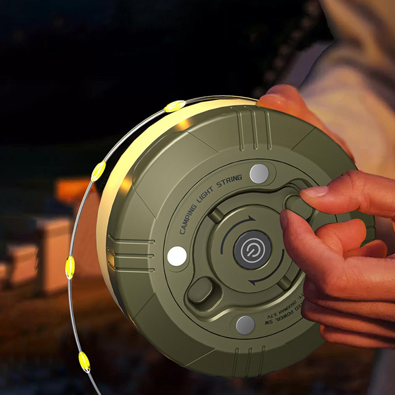 Outdoor Camping Heater - Ausziehbare Camping-Lichterkette 20m Typ-C Wiederaufladbar 2600mAh