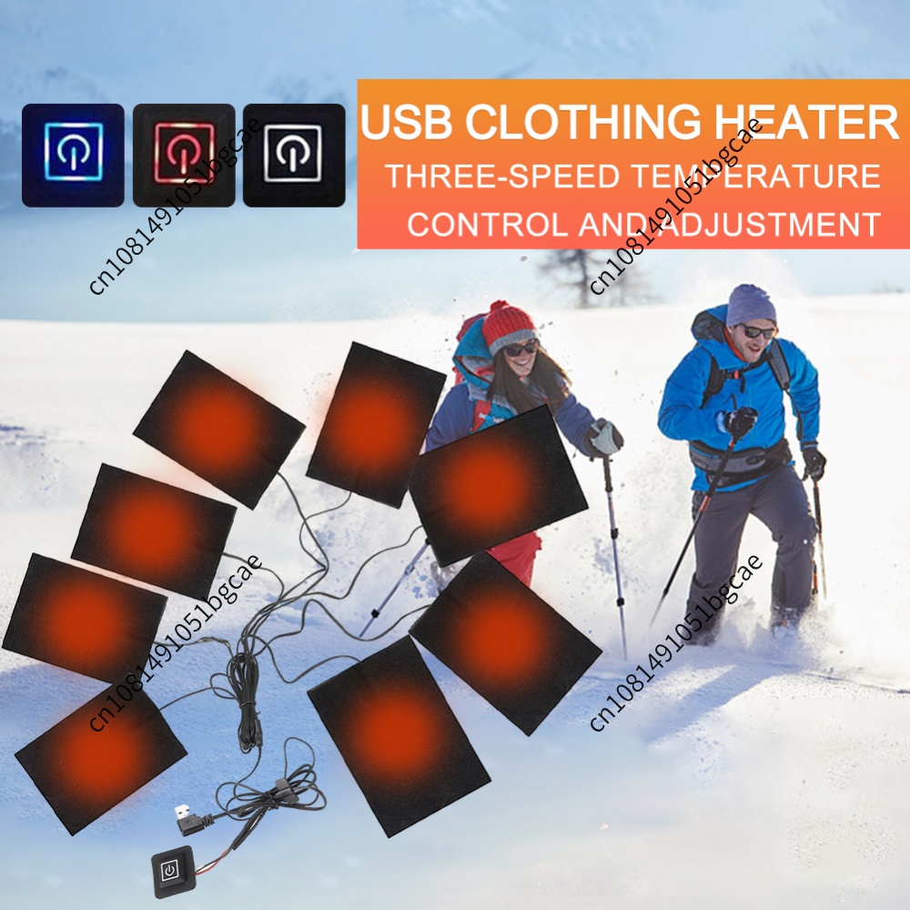 Outdoor Camping Heater - USB-Heizkissen Elektrische Stoffheizung 3-Stufen-Jackenheizung Wasserdicht für