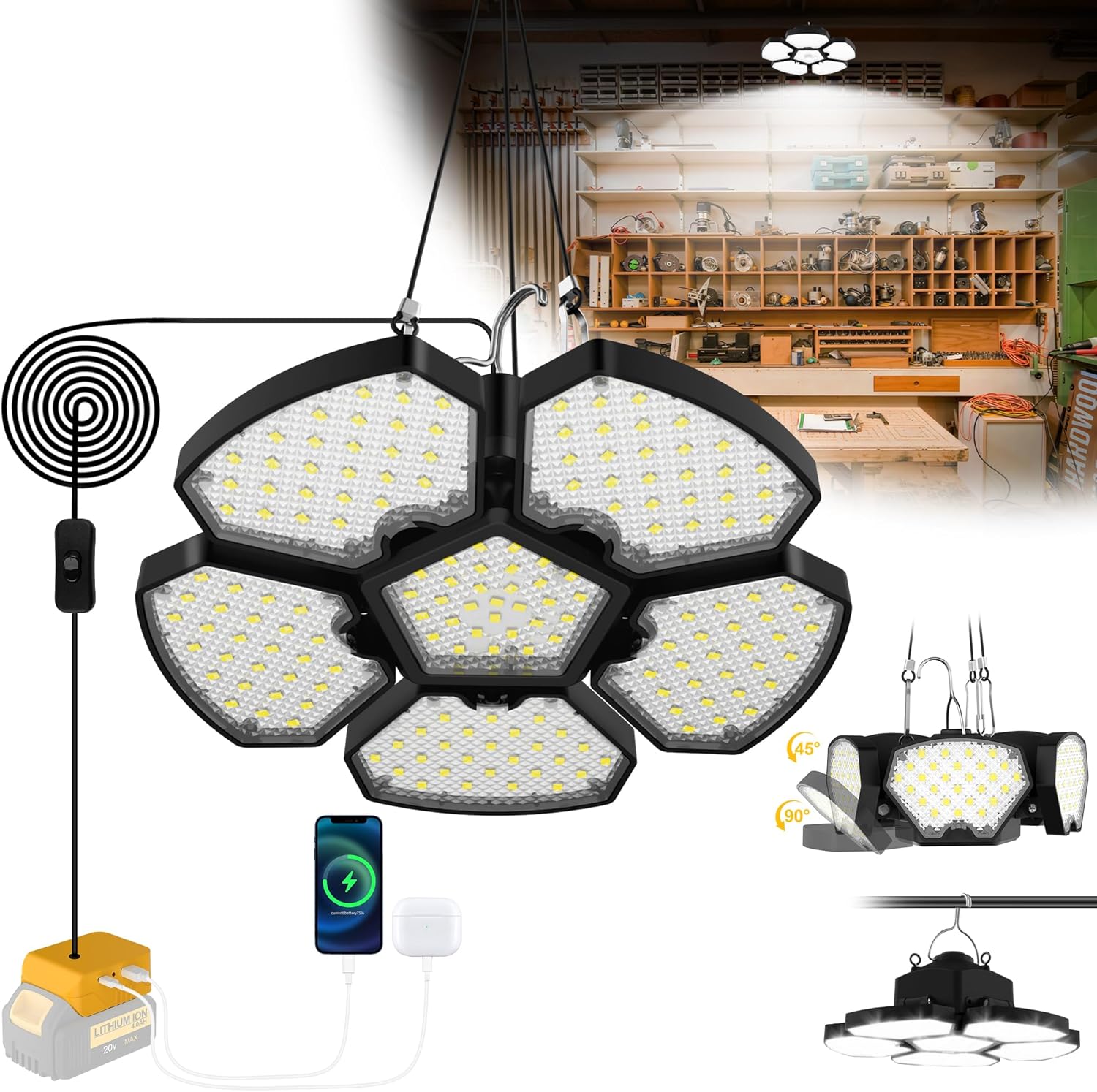 Outdoor Camping Jobs - Batteriebetriebene LED-Arbeitsleuchte für den Außenbereich, kompatibel