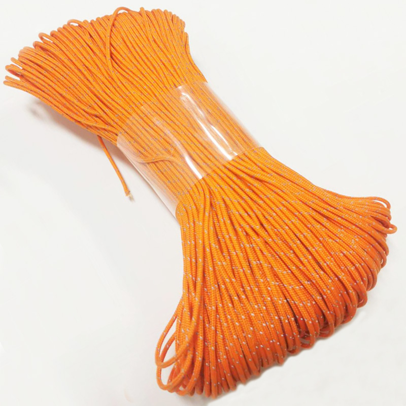 Outdoor Camping Extension Cord - Orange Reflektierendes Paracord, 2mm Durchmesser, 3-Strang