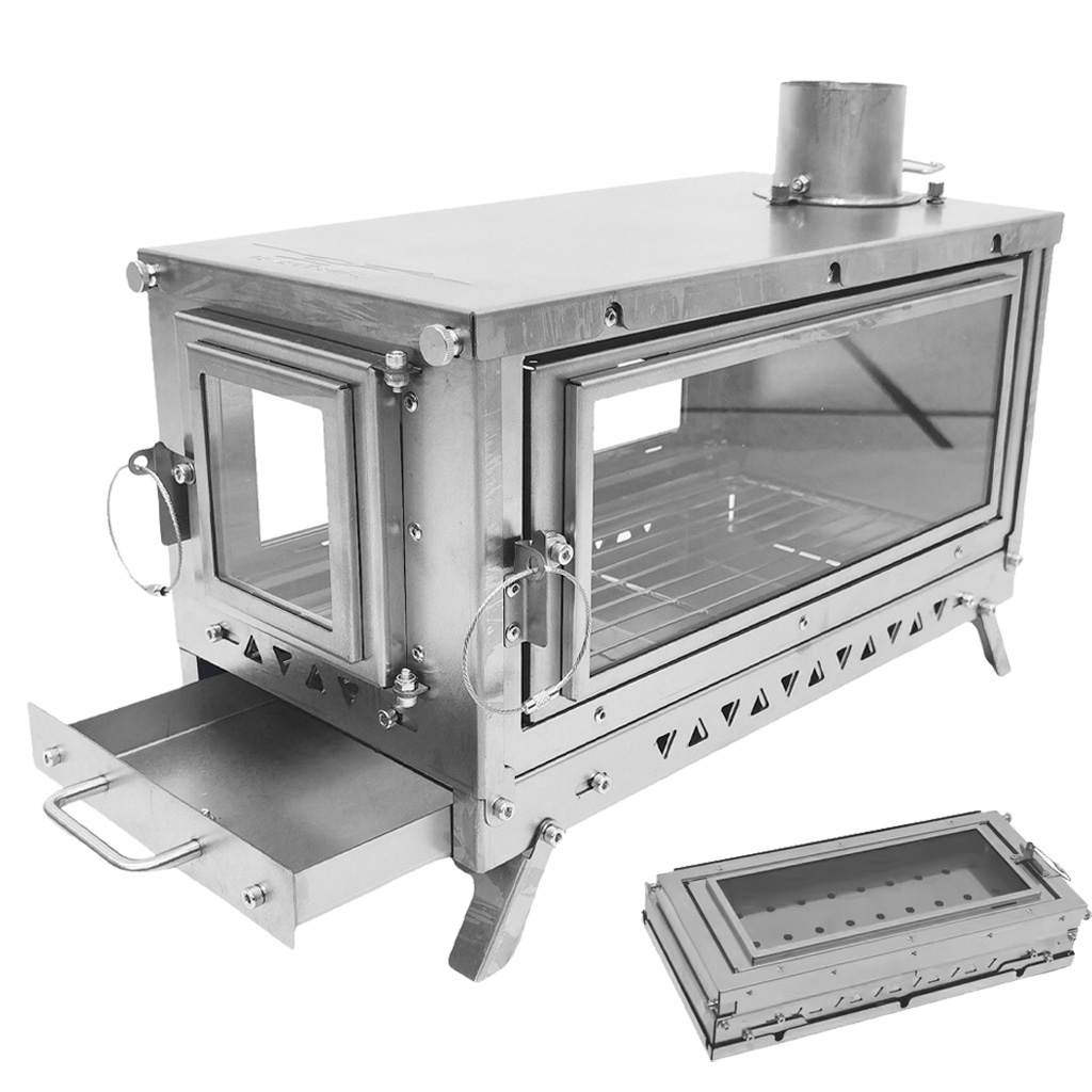 Outdoor Camping Wood Burning Stove - DANCHEL T3 Titan-Zeltofen, Faltbarer Holzofen Ultraleichter