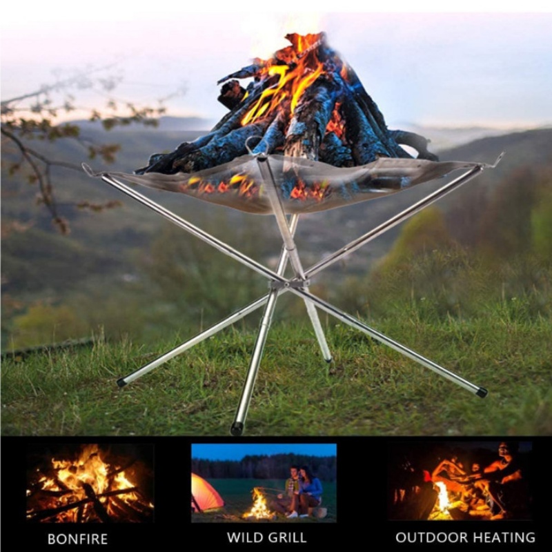 Outdoor Camping Wood Burning Stove - Tragbarer Outdoor-Grillrost für Lagerfeuer, Camping-Feuerstelle aus