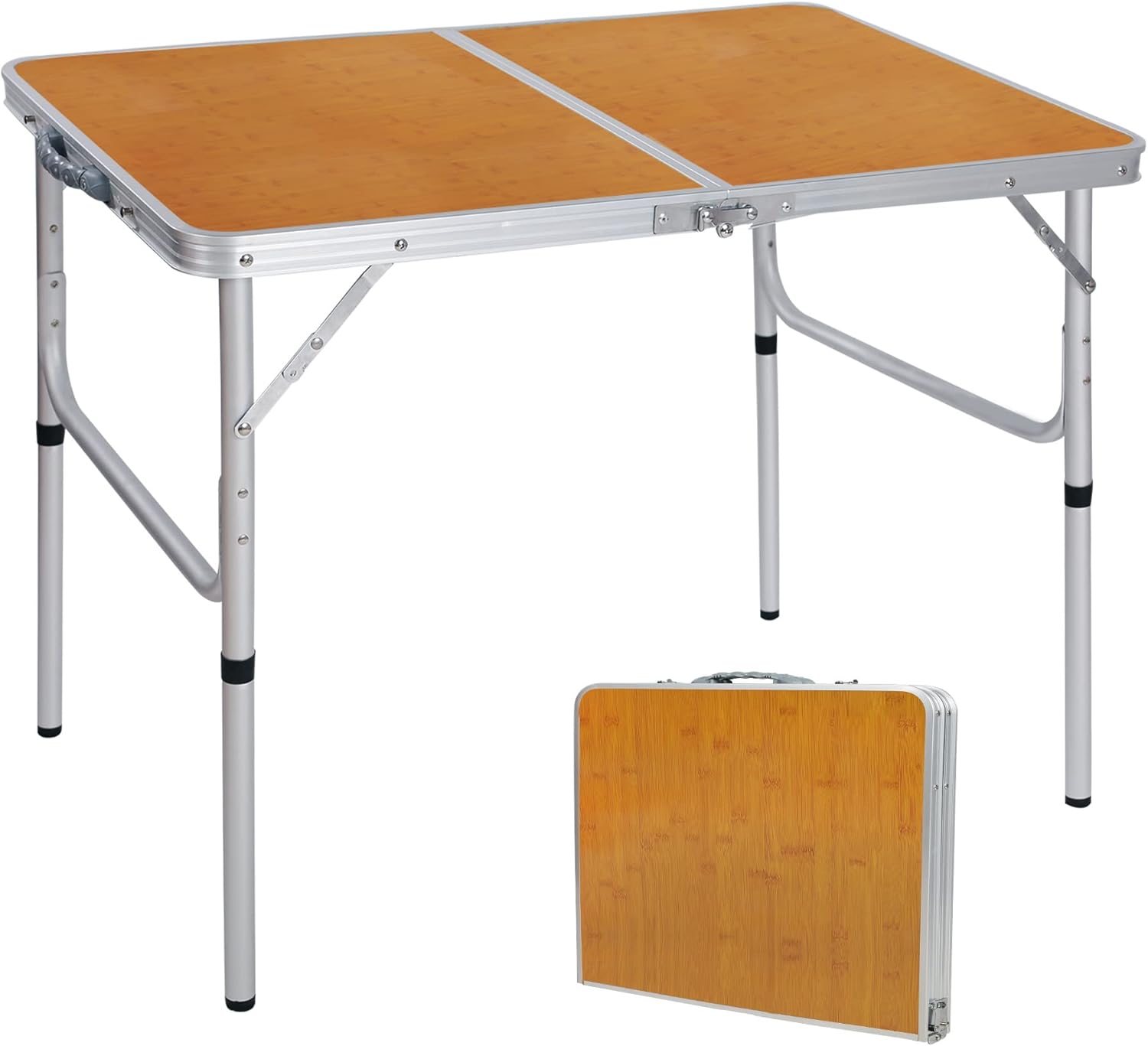 Outdoor Camping Cooking Table - Höhenverstellbarer 35x24-Zoll Klappbarer Campingtisch, Tragbarer Aluminium-Outdoor-Tisch