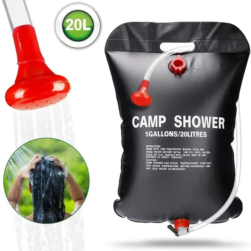 Outdoor Camping Heater - Große Kapazität, 20 l, Outdoor-Duschtasche, solarbetriebene
