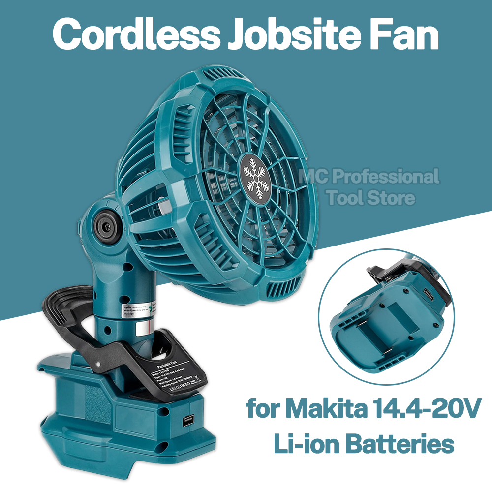 Outdoor Camping Jobs - Tragbarer Clip-On-Ventilator für 18-V-Lithiumbatterien von Makita.