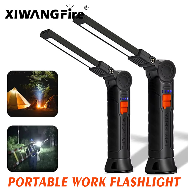 Outdoor Camping Jobs - Wiederaufladbare LED-Taschenlampe, Arbeitsleuchte, Magnet und Haken,