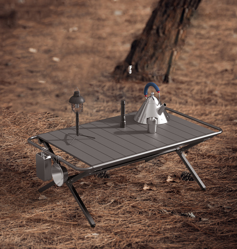 Outdoor Camping Cooking Table - Tragbarer Camping-Beistelltisch Ultraleichter Aluminium-Strandtisch Kleiner Klapptisch