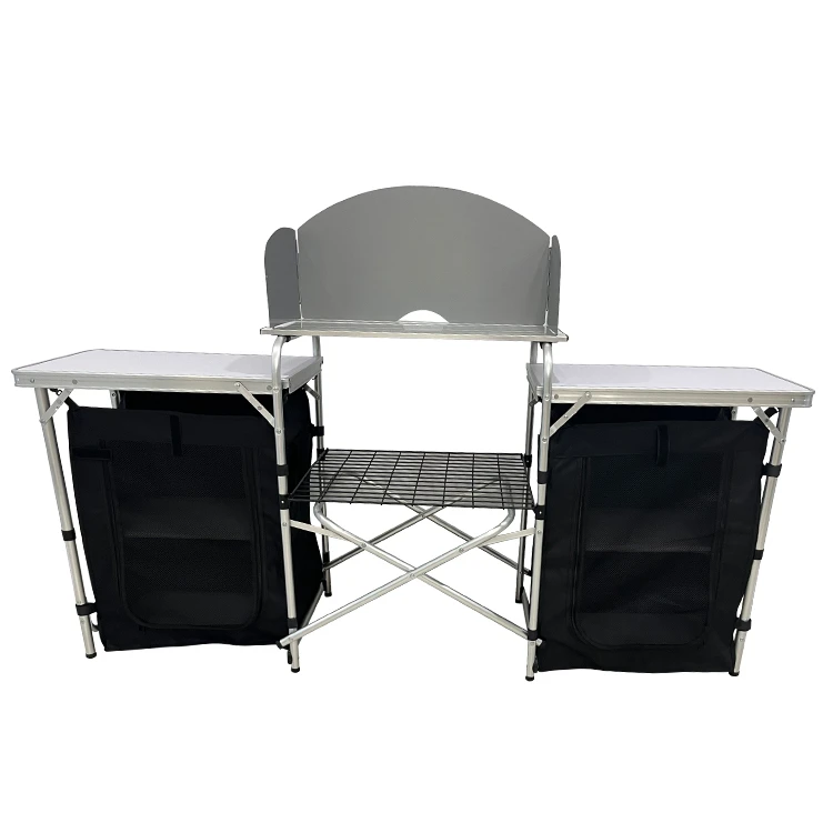 Outdoor Camping Cooking Table - Tragbare Aluminium-Klappküche für Outdoor-Camping mit Kochstation