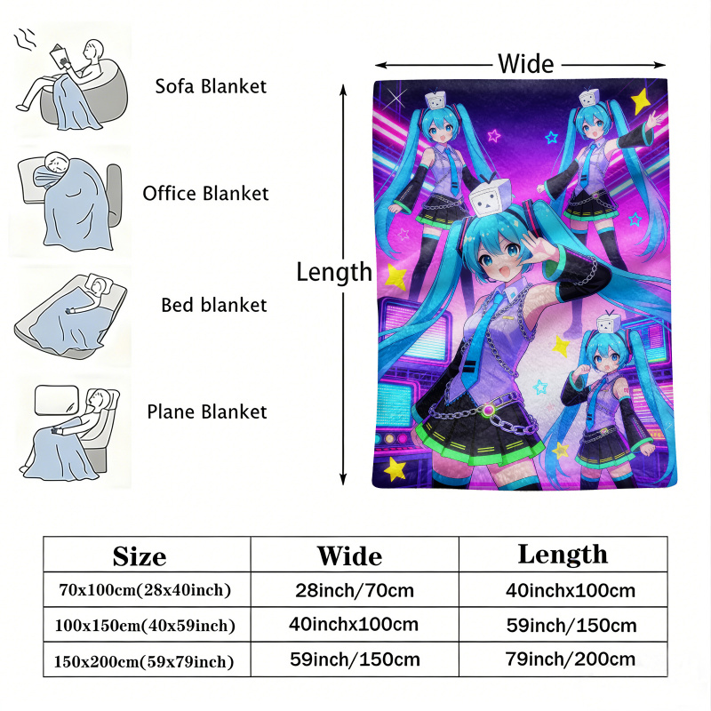 Hatsune Miku Flanelldecke, Ani – Outdoor Camping Anime Bewertung und Preis