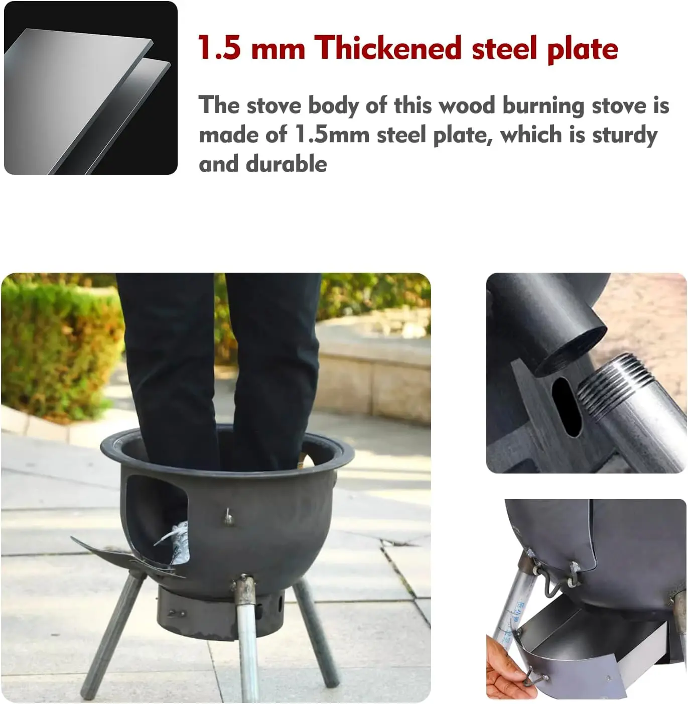 Multifunktionaler Holzofen mit – Outdoor Camping Wood Burning Stove Bewertung und Preis