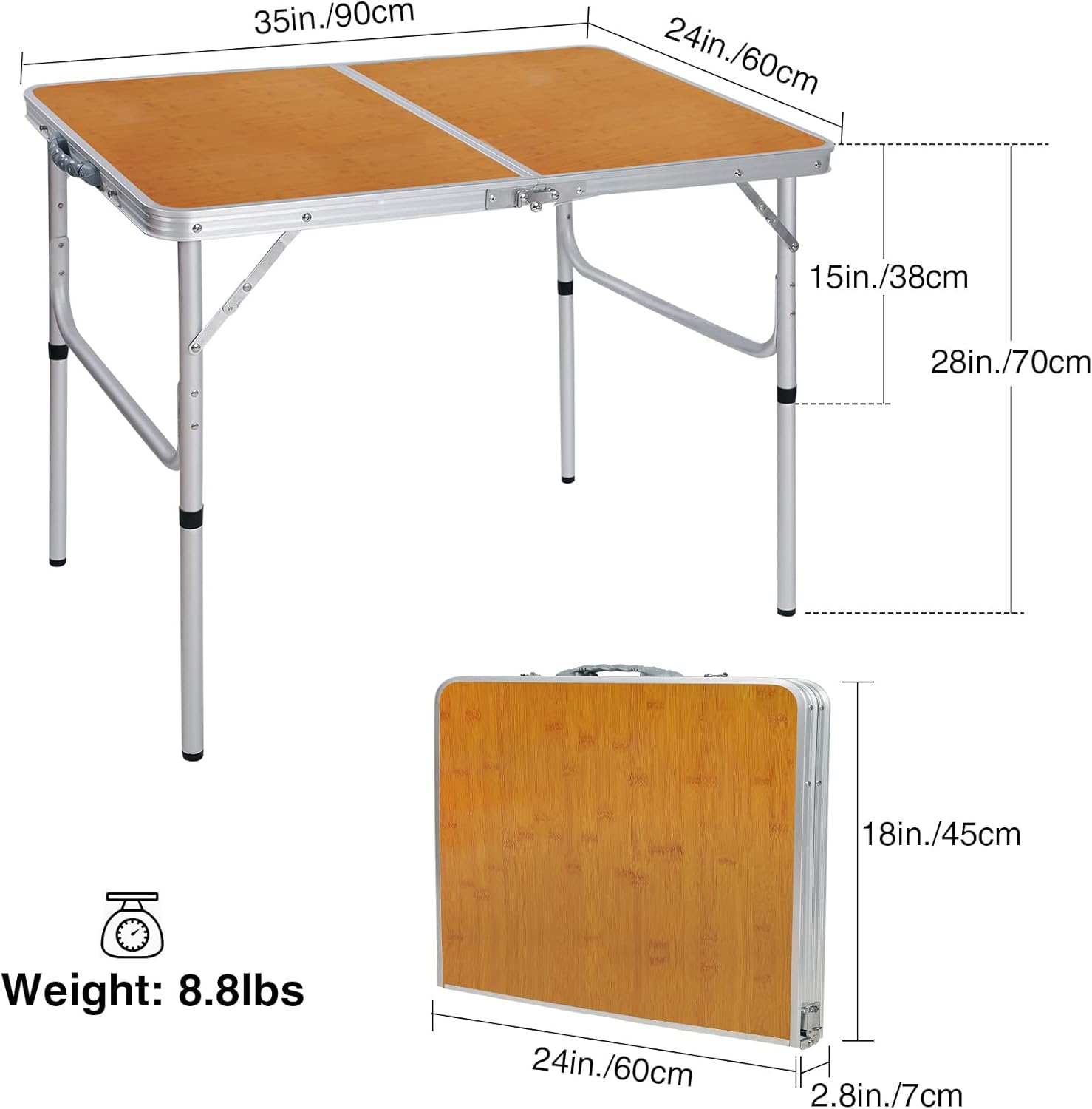 Höhenverstellbarer 35x24-Zoll  – Outdoor Camping Cooking Table Bewertung und Preis