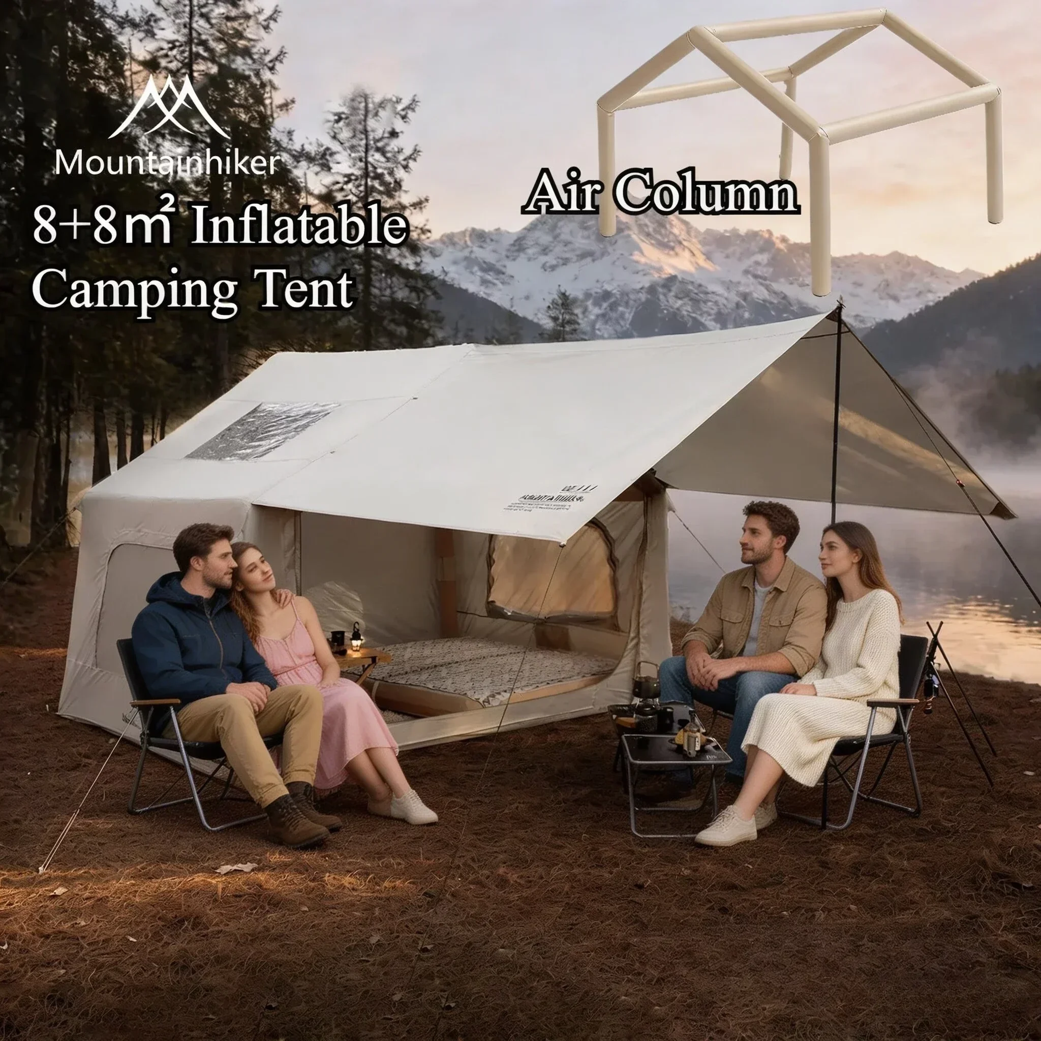 8+8 ㎡   MOUNTAINHIKER Aufblasb – Outdoor Camping House Bewertung und Preis